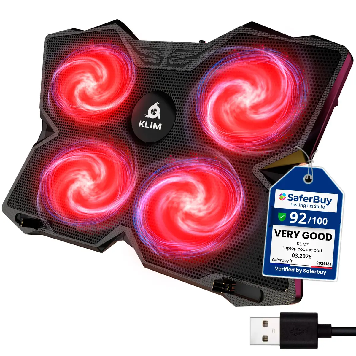 KLIM Wind Laptop Cooling Pad Support 11-17 Inch Laptops | Powerful, Quiet, Slim Design - main product image