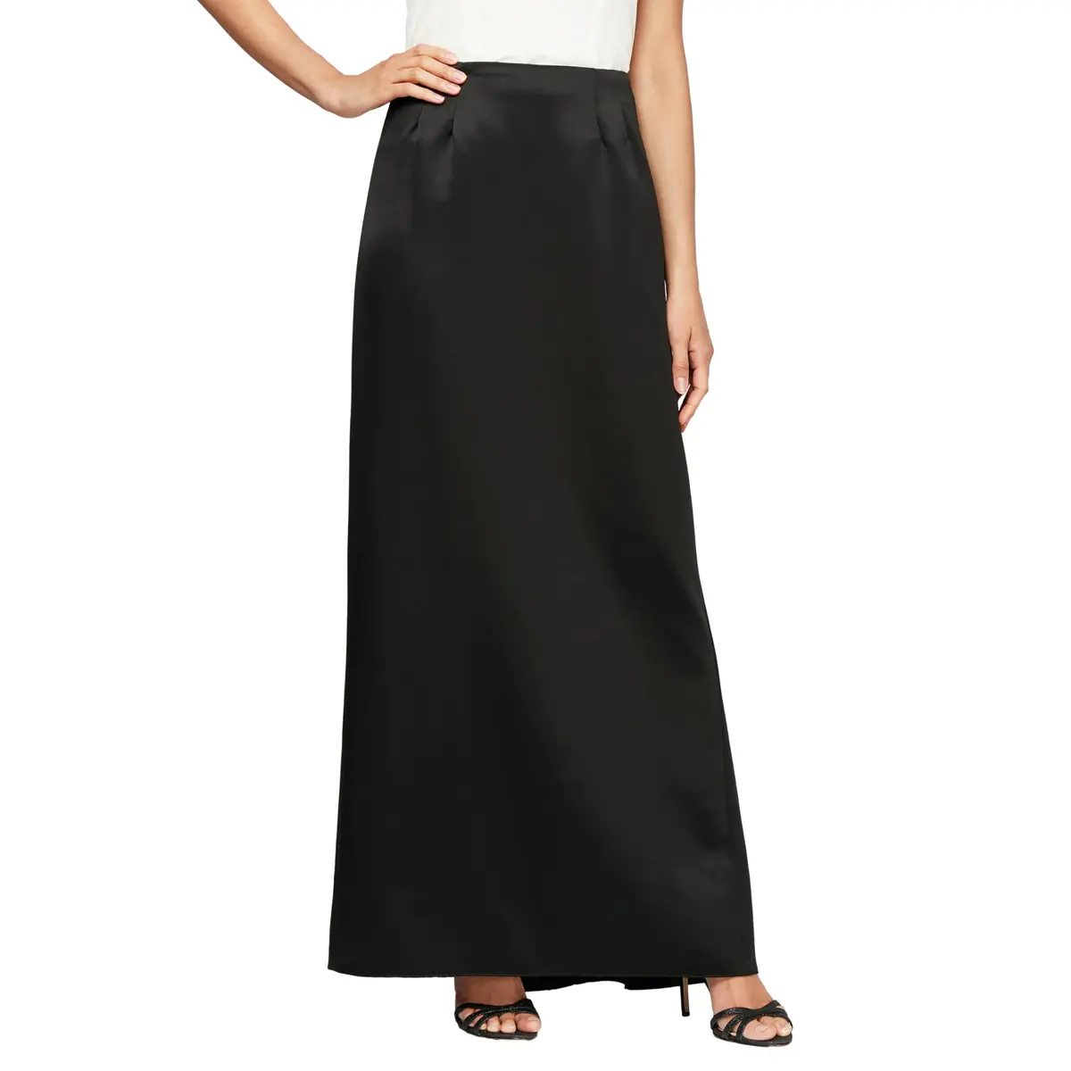 Alex Evenings Women's Full Length Formal Maxi Skirt, Fishtail, Large | Elegant Satin Evening Wear - main product image