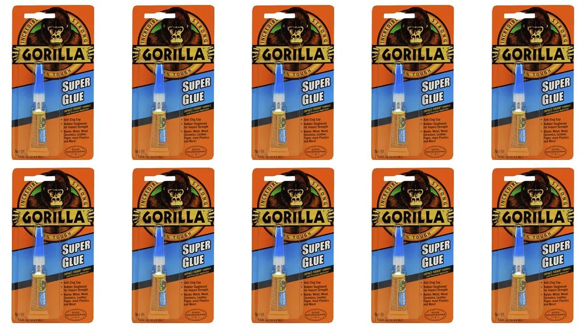 Gorilla Super Glue Tube, 3 Gram, Clear, Pack of 10 | Impact Tough Cyanoacrylate Adhesive - main product image