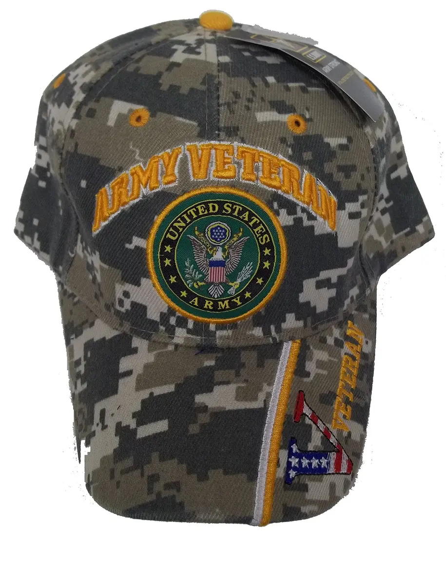 ARMY United States Army Veteran V CAMO Baseball Cap | Adjustable Cotton Camo Hat for Men - main product image