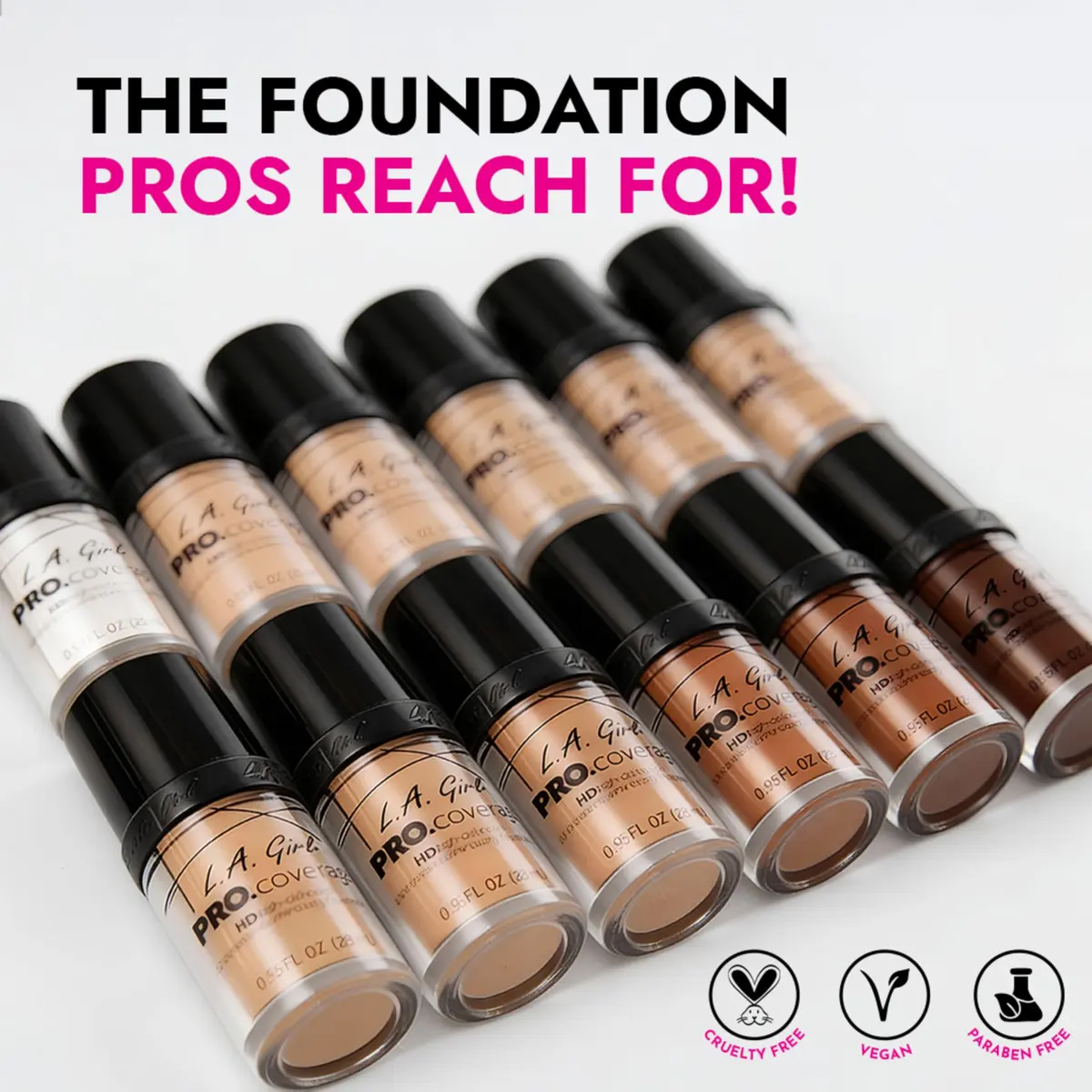 L.A. Girl Pro Coverage Liquid Foundation, Rich Cocoa 0.95 Fl Oz | Buildable, Hydrating, Flawless Finish - view 9