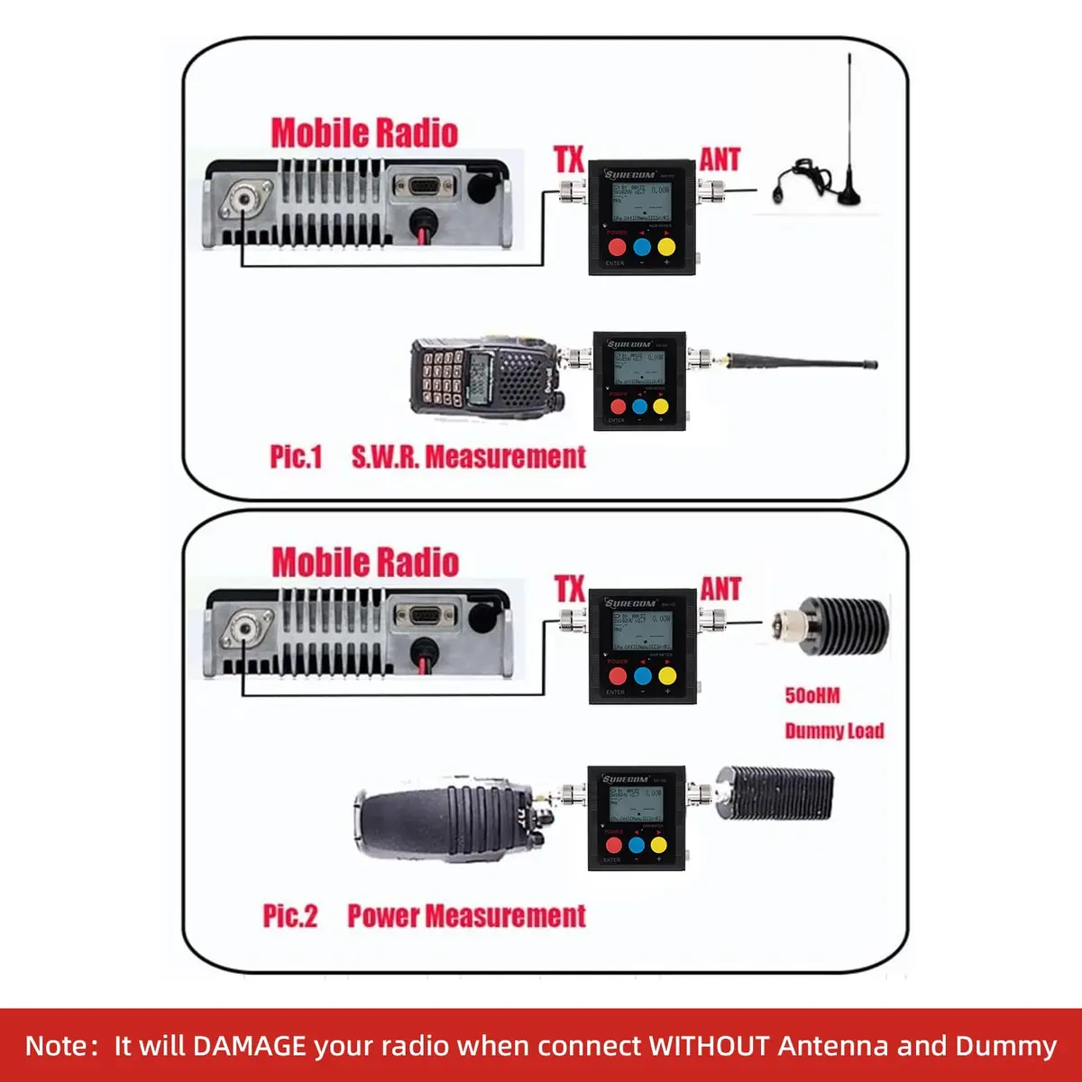 Surecom SW-102S VHF UHF Power & SWR Meter 120W 100-525MHz | Analog Radio Measurement Tool - view 7
