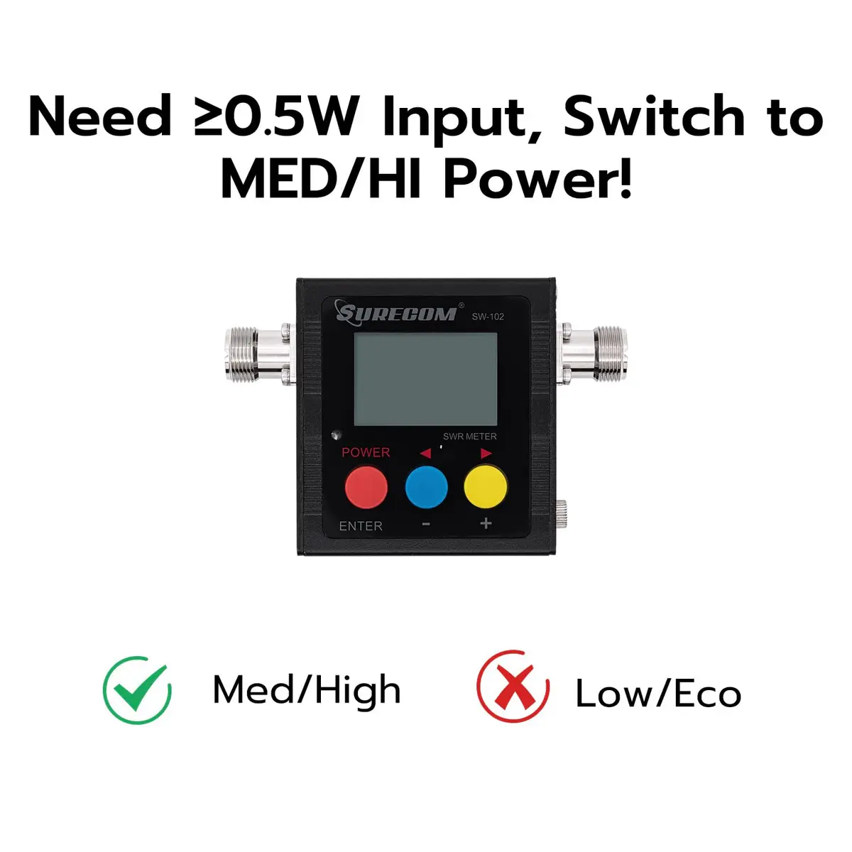 Surecom SW-102S VHF UHF Power & SWR Meter 120W 100-525MHz | Analog Radio Measurement Tool - view 9