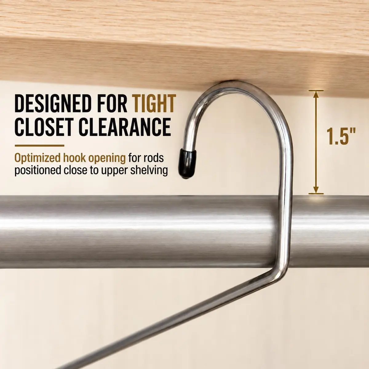 Huji Heavy Duty Open Ended Chrome Trouser Hangers Set of 20 | Space-Saving Closet Organizer - view 5