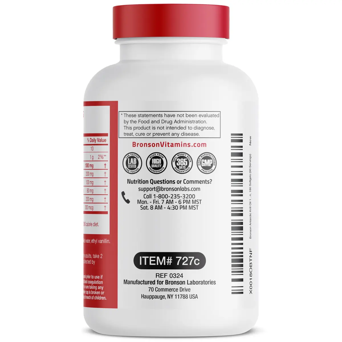 Bronson Antarctic Krill Oil 1000 mg with Omega-3s, 180 Softgels | Omega-3 DHA EPA Astaxanthin - view 7