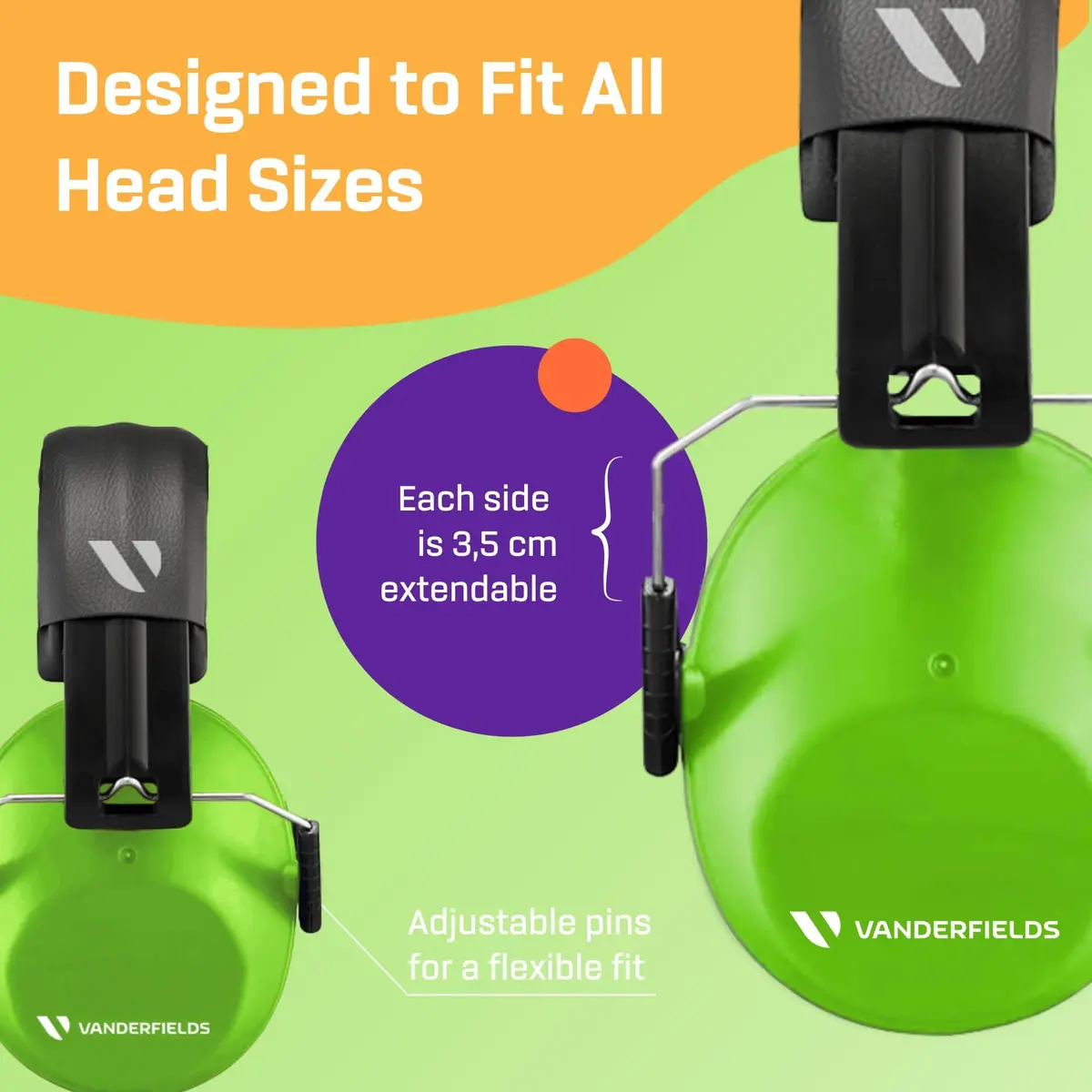 Vanderfields Kids Noise Canceling Headphones - Green Fields - 20 dB NRR (19 dB NRR / 24 dB SNR) - view 8