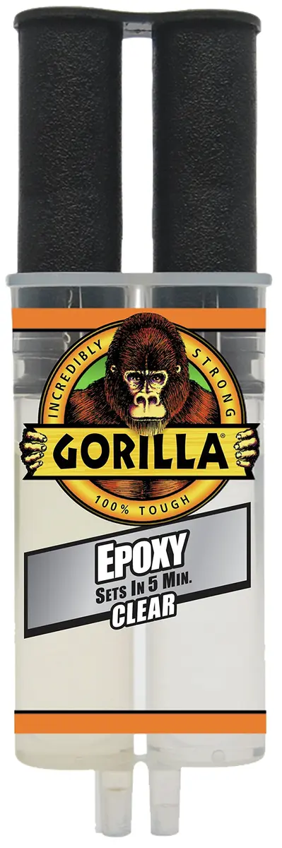 Gorilla 2 Part Epoxy Clear Syringe 0.85 Fl Oz (7.65 Fl Oz Total) | Fast Setting 5 Minute Strong Bonding - view 2