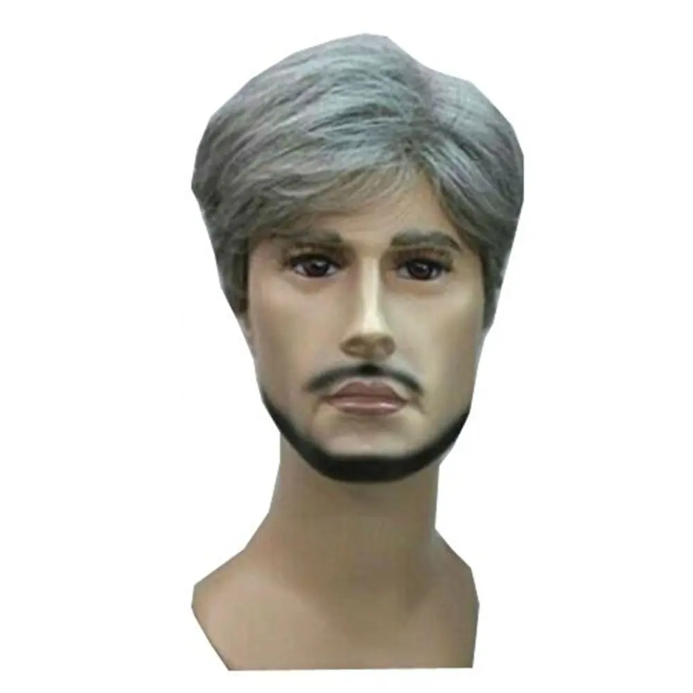 MELADY Fashion Casual Grey Short Straight Synthetic Wig for Men | Breathable & Easy to Use - view 2