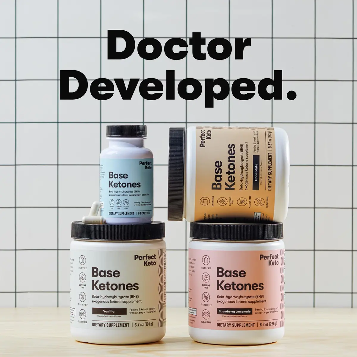 Perfect Keto Exogenous Ketones Powder, Chocolate Flavor | 8.57 oz for Ketosis & Fasting Support - view 4