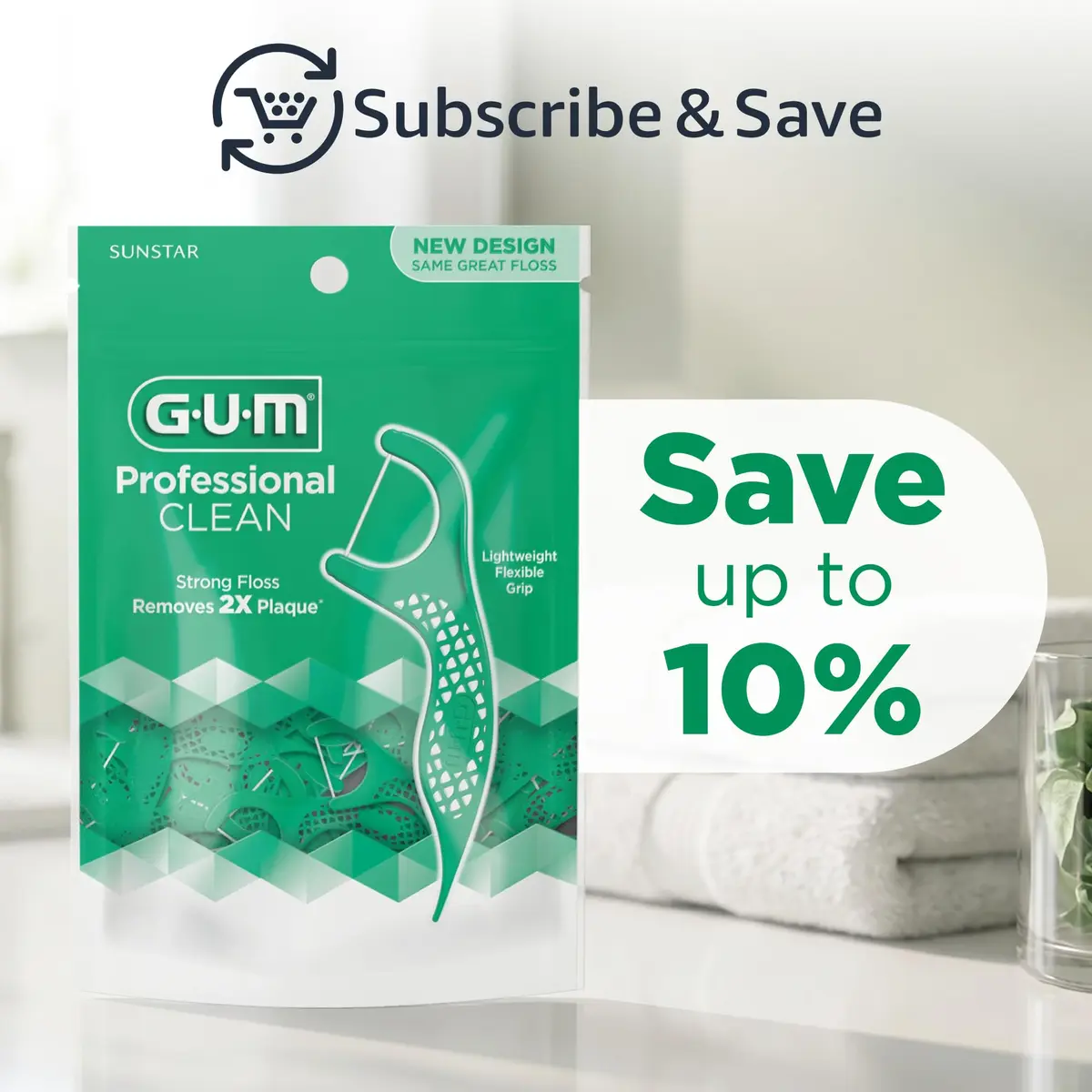 GUM Professional Clean Dental Floss Picks, Fresh Mint, 90 Count | Dermatologist Tested for Healthier Gums - view 7