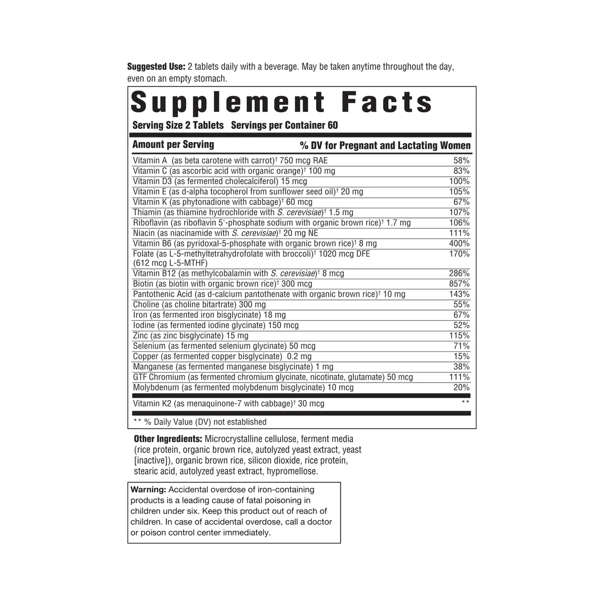 Innate Response Formulas Baby & Me Prenatal Multivitamin 60 Tablets | Supports Fetal & Maternal Nutrition - view 2