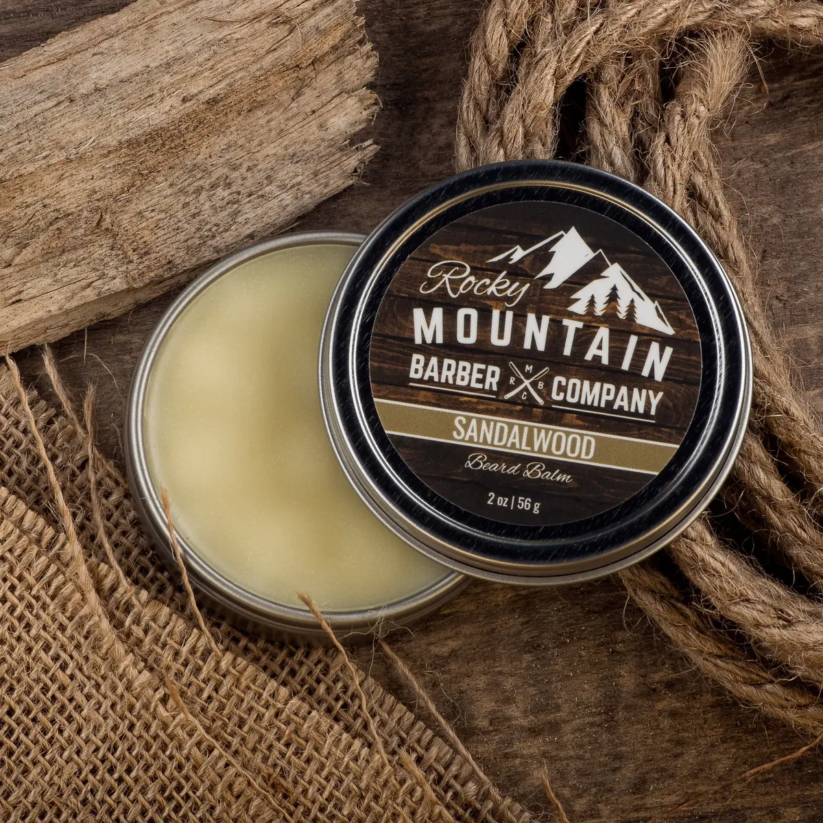 Rocky Mountain Barber Company Sandalwood Mustache & Beard Balm, 2 oz | Nourishing, Natural, Sandalwood Scent - view 2