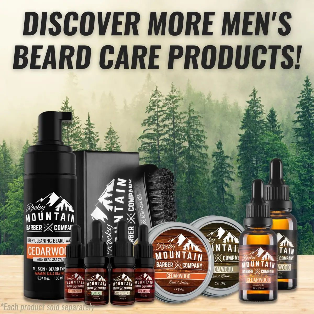 Rocky Mountain Barber Company Sandalwood Mustache & Beard Balm, 2 oz | Nourishing, Natural, Sandalwood Scent - view 3