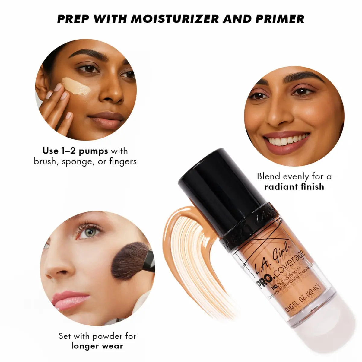 L.A. Girl Pro Coverage Liquid Foundation 0.95 Fl Oz | Hydrating, Buildable, Vegan, All Skin - view 5