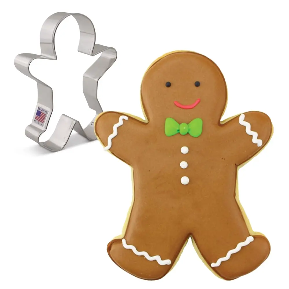 Ann Clark Gingerbread Man Cookie Cutter, Extra Large 5-1/4" | Classic Gingerbread Shape, Food-Safe Steel - main product image