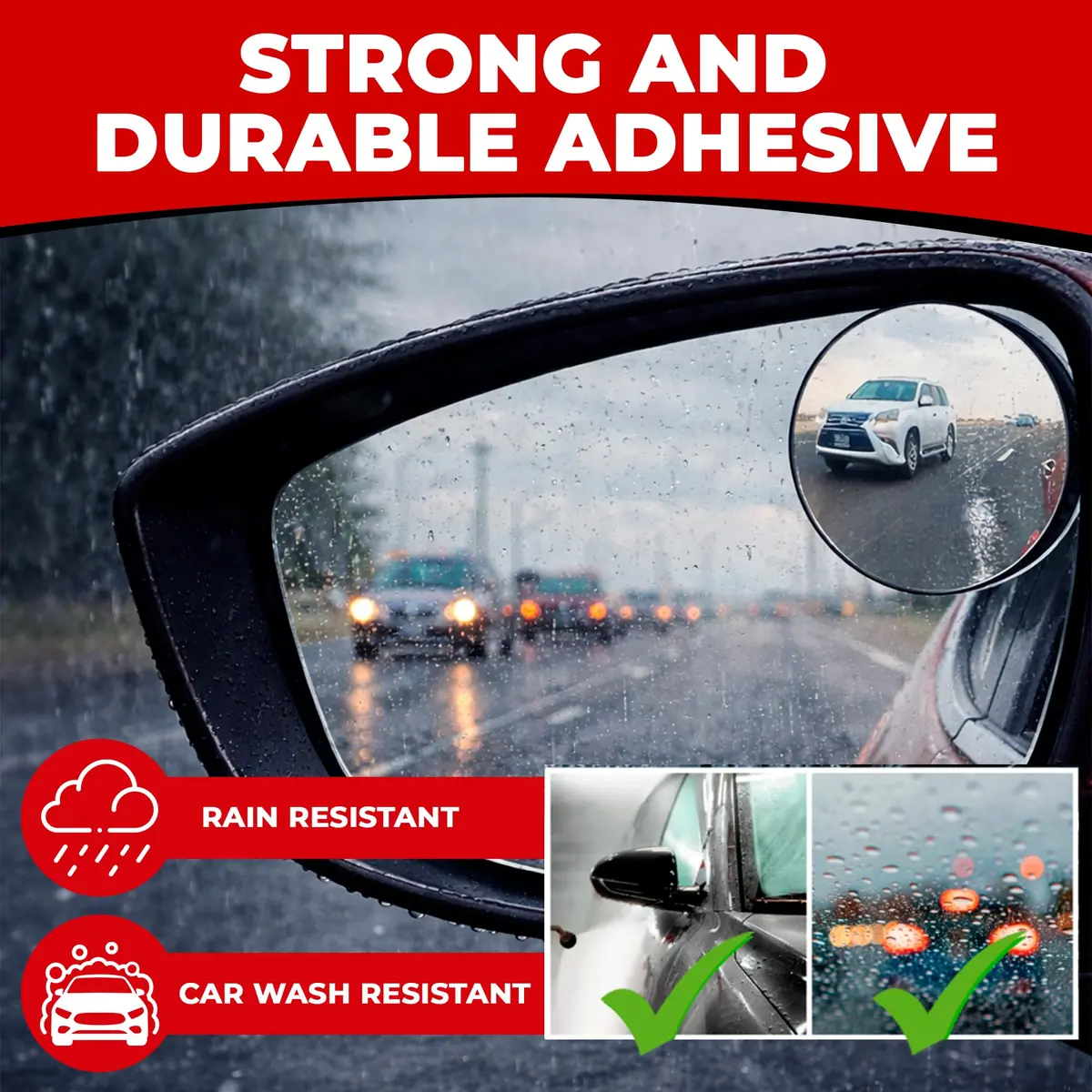 Utopicar Round Blind Spot Mirrors 2.5" (2-Pack) | Universal Fit HD Glass Convex Auto Parts - view 3