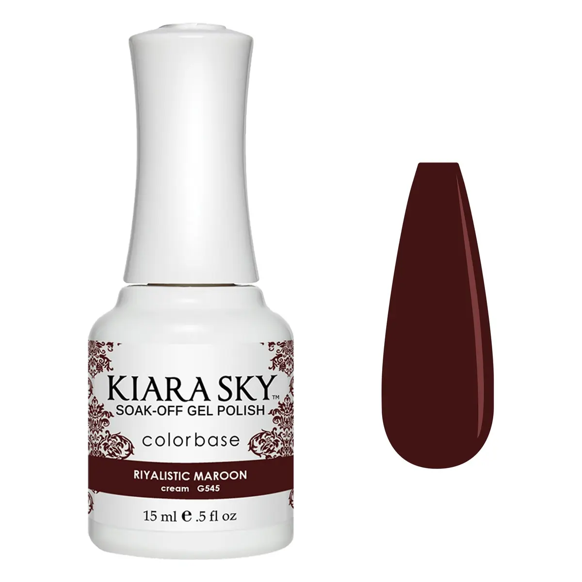 Kiara Sky Gel Nail Polish 0.5 Fl Oz | Long-Lasting, High-Gloss, Soak-Off, Maroon G545 - main product image