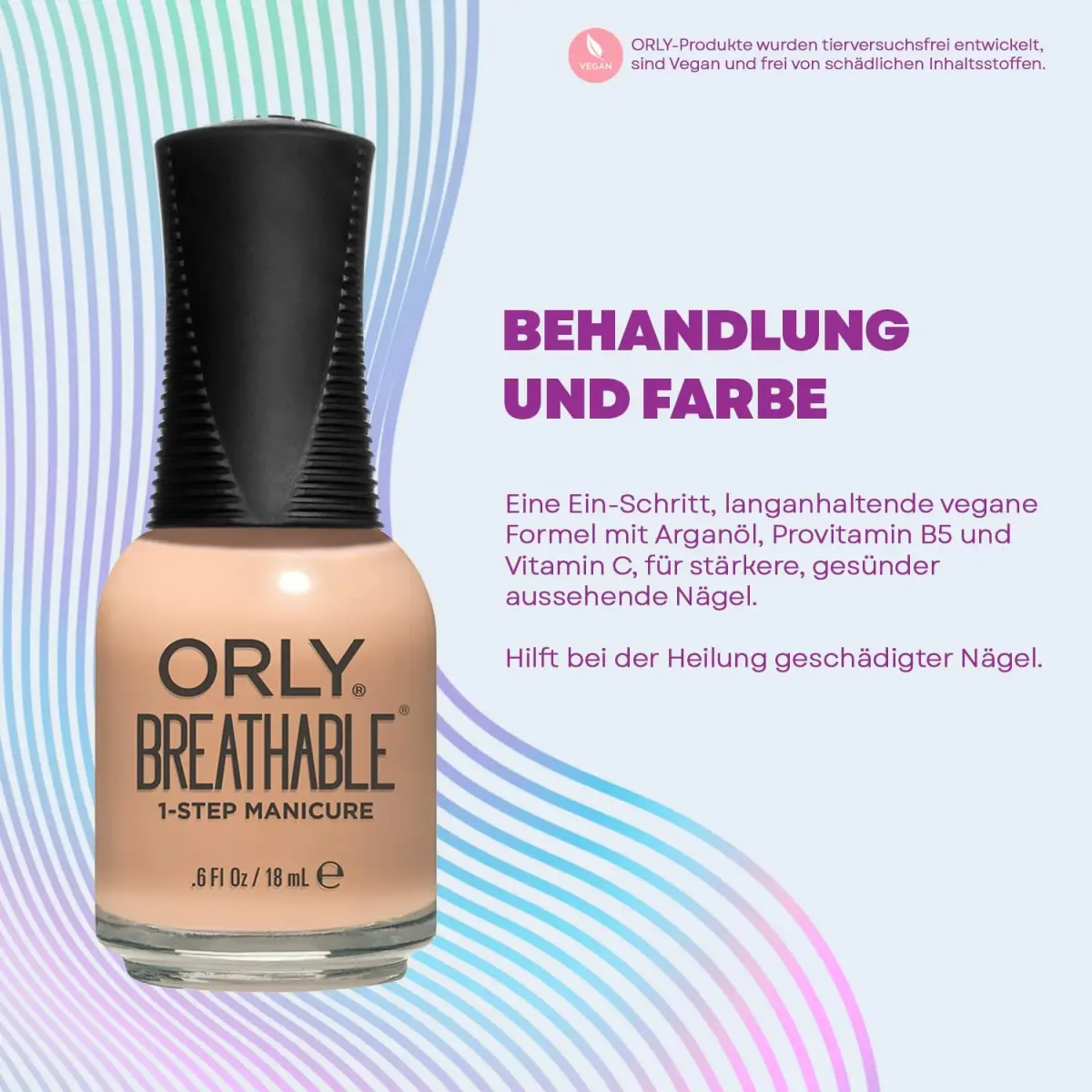 Orly Breathable Nourishing Nude 1 Step Manicure Nail Polish 18ml (0.6 Fl Oz) | Long-Lasting, Healthy Nails - view 3