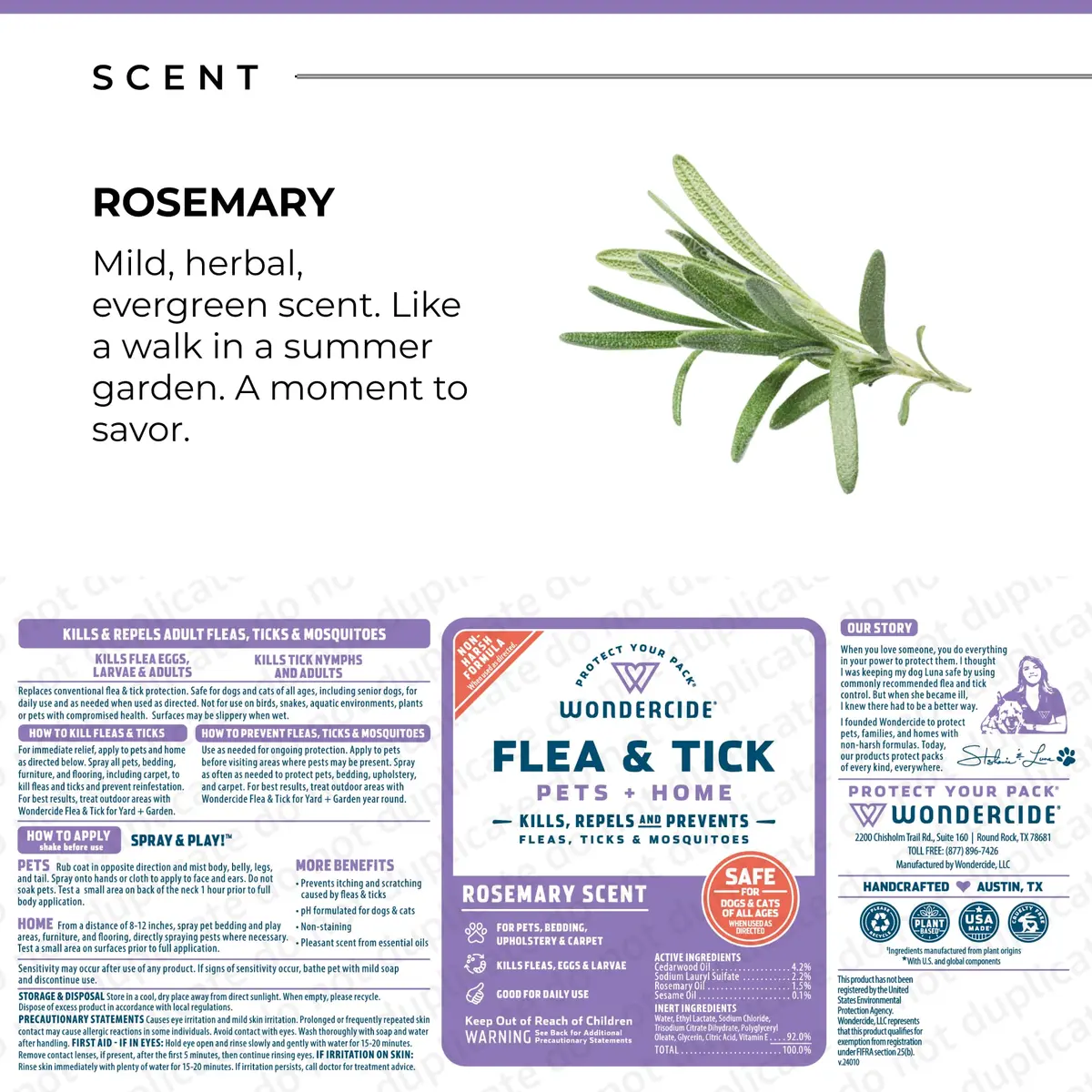 Wondercide Flea Tick & Mosquito Spray for Pets & Home - Rosemary 16 fl oz | Natural Plant Powered Pest Control - view 6
