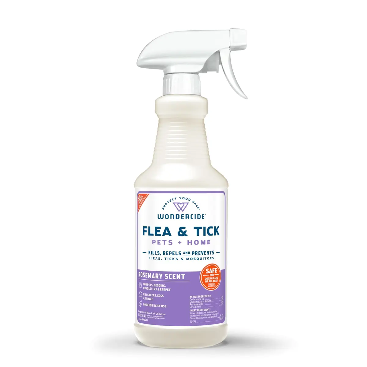 Wondercide Flea Tick & Mosquito Spray for Pets & Home - Rosemary 16 fl oz | Natural Plant Powered Pest Control - main product image