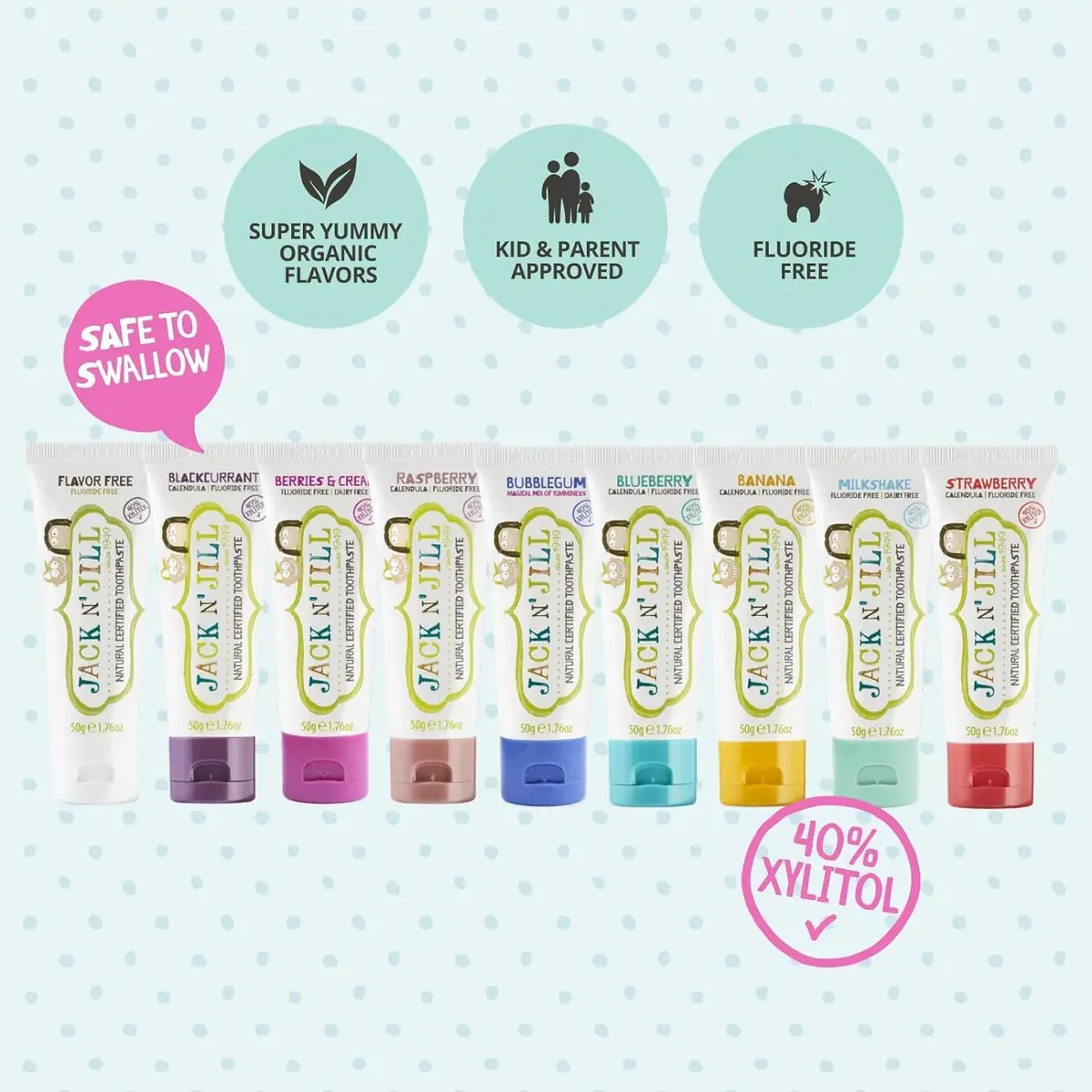 Jack N' Jill Kids Toothpaste 1.76 oz | Fluoride & Flavor Free, Organic, Vegan, Gluten-Free, BPA-Free, SLS-Free, Dairy-Free - view 7