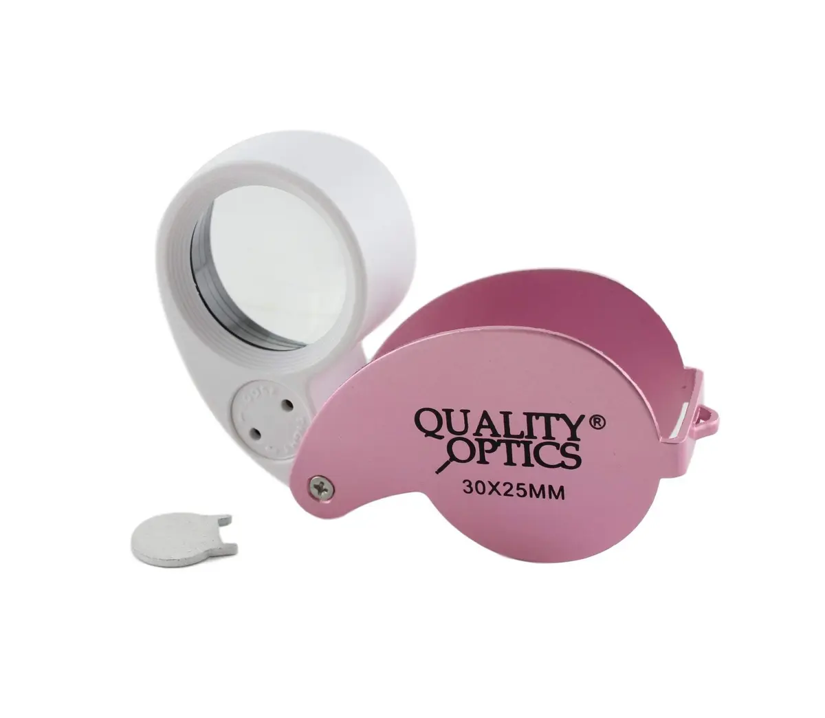 Quality Optics USA Folding Jewelers Loupe Style Pocket Magnifier 25mm 30X | Precision Ground Glass Lens for Jewelry & Crafts - main product image