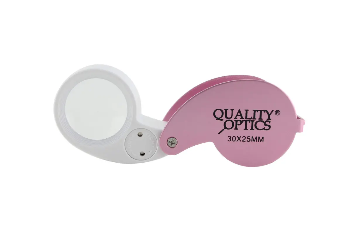 Quality Optics USA Folding Jewelers Loupe Style Pocket Magnifier 25mm 30X | Precision Ground Glass Lens for Jewelry & Crafts - view 5