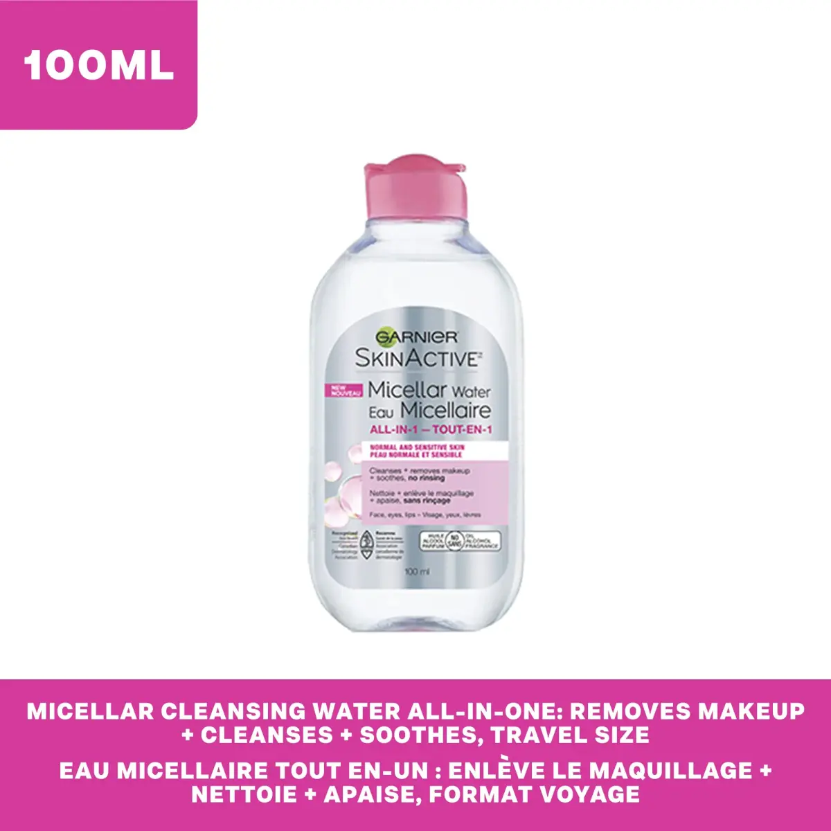 Garnier Micellar Cleansing Water All-in-1 Makeup Remover 100mL (3.4 Fl Oz) | Gentle Cleansing for All Skin Types - view 8
