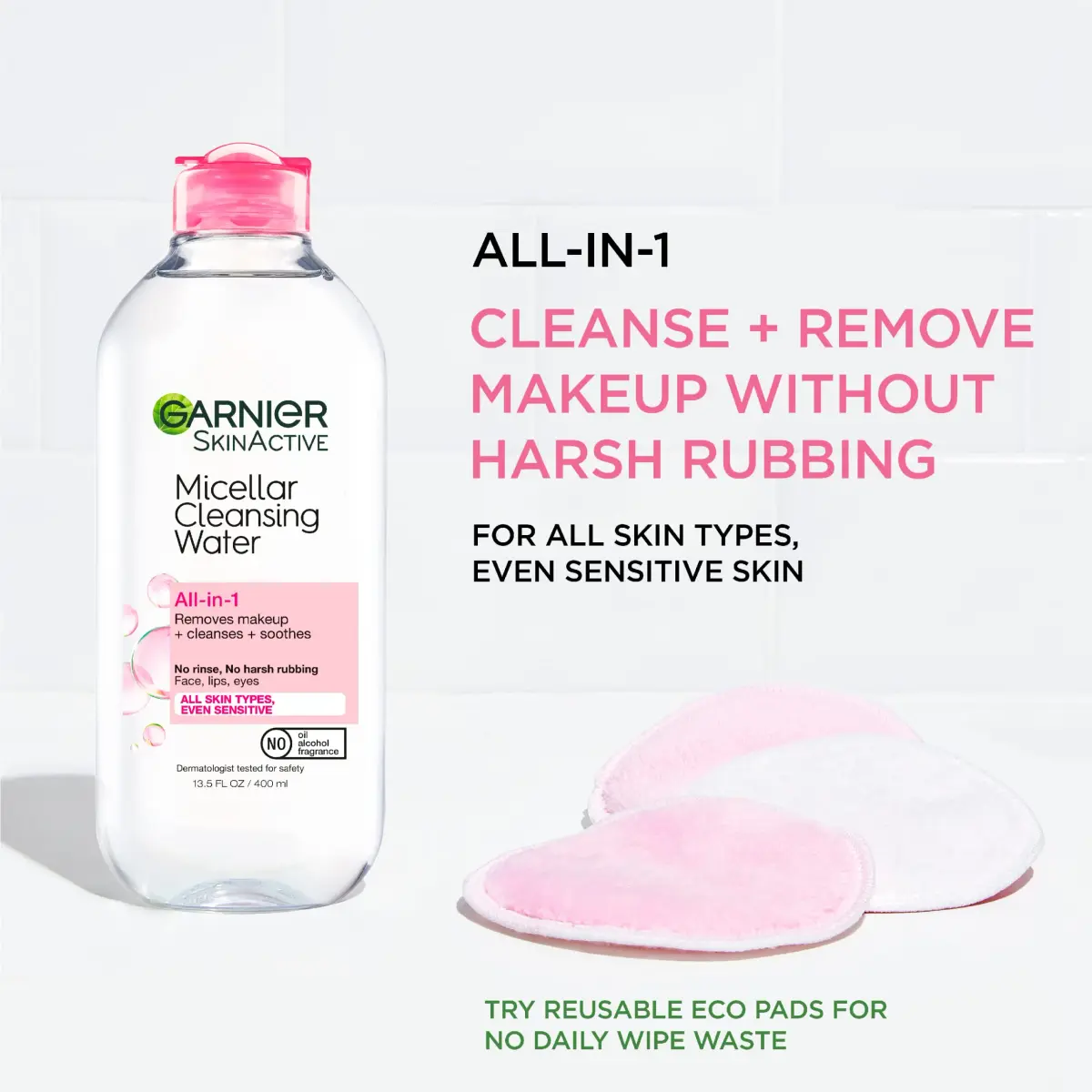 Garnier Micellar Cleansing Water All-in-1 Makeup Remover 100mL (3.4 Fl Oz) | Gentle Cleansing for All Skin Types - view 2