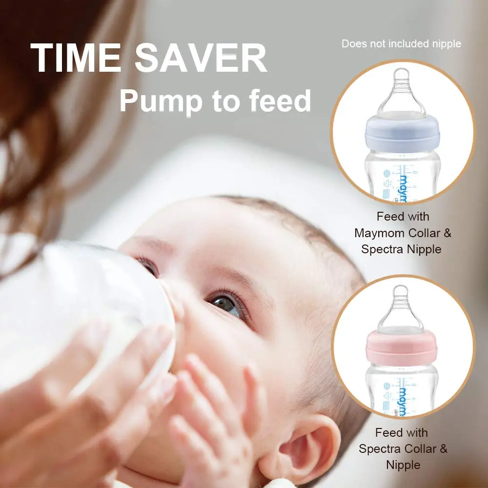 Maymom Wide Neck Breastmilk Collection and Storage Bottle 9oz | Leak-Proof & Compatible with Spectra & Avent Pumps - view 6