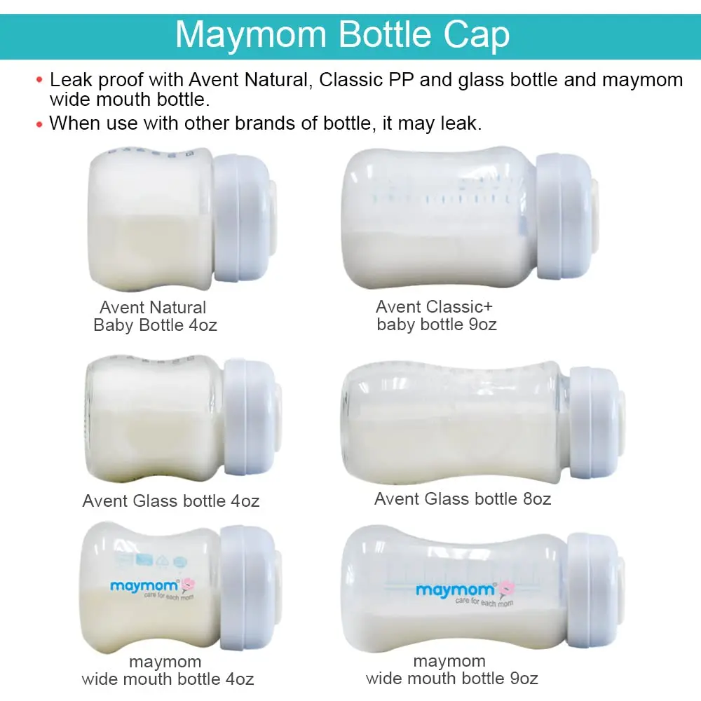 Maymom Wide Neck Breastmilk Collection and Storage Bottle 9oz | Leak-Proof & Compatible with Spectra & Avent Pumps - view 7
