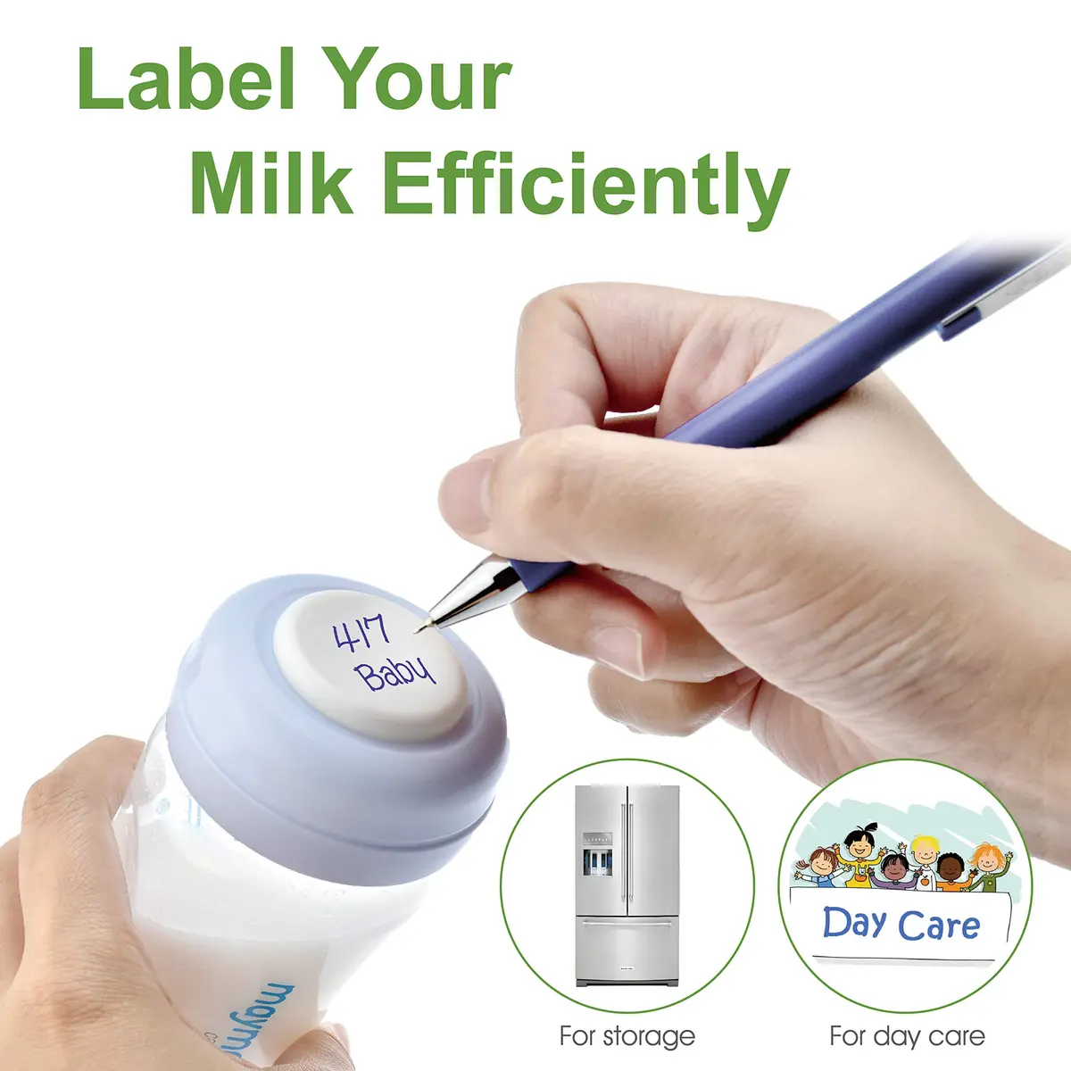 Maymom Wide Neck Breastmilk Collection and Storage Bottle 9oz | Leak-Proof & Compatible with Spectra & Avent Pumps - view 4