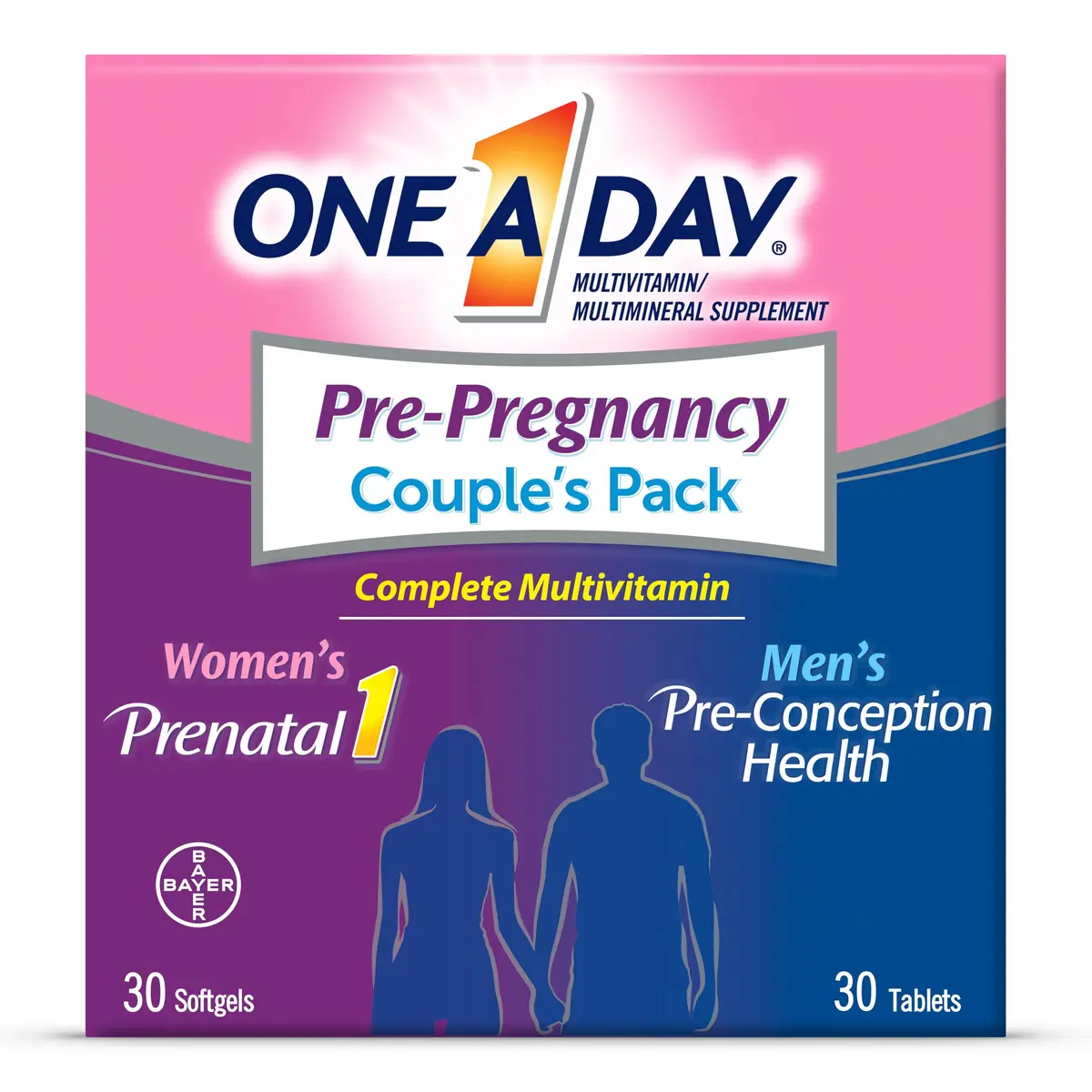 ONE A DAY Pre-Pregnancy Multivitamin Softgel 60 Count | Supports Fertility & Pregnancy - main product image