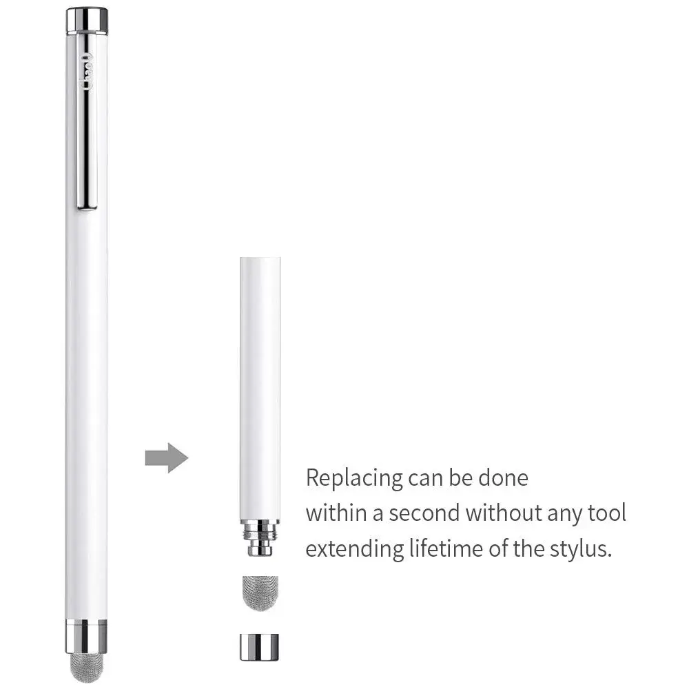 ChaoQ Metal Stylus Pens for Touch Screens, 5.3 inch (13.5cm) | 4 Pcs with 8 Extra Replacement Tips - view 5