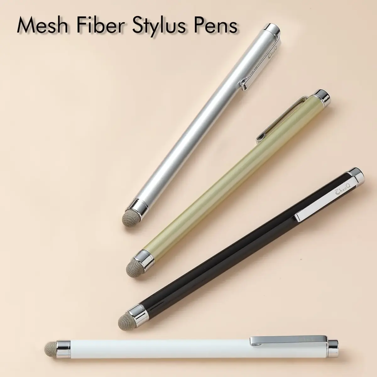 ChaoQ Metal Stylus Pens for Touch Screens, 5.3 inch (13.5cm) | 4 Pcs with 8 Extra Replacement Tips - view 2