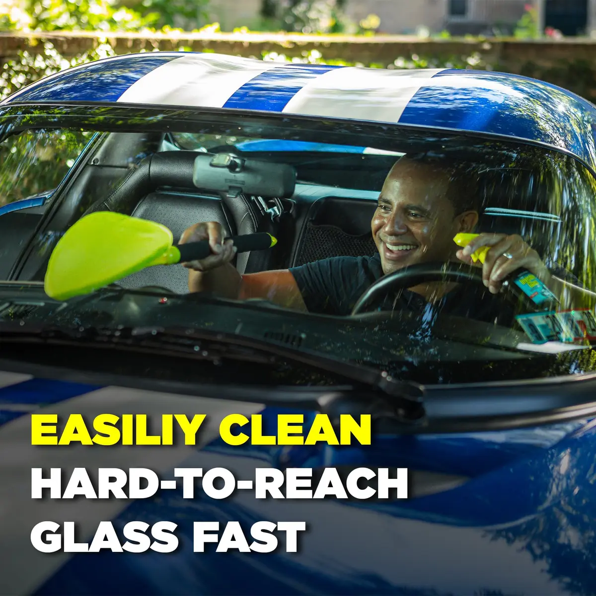 Invisible Glass Reach & Clean Windshield Cleaner Tool with 2 Microfiber Pads | Cleans Interior & Exterior Auto Glass - view 2