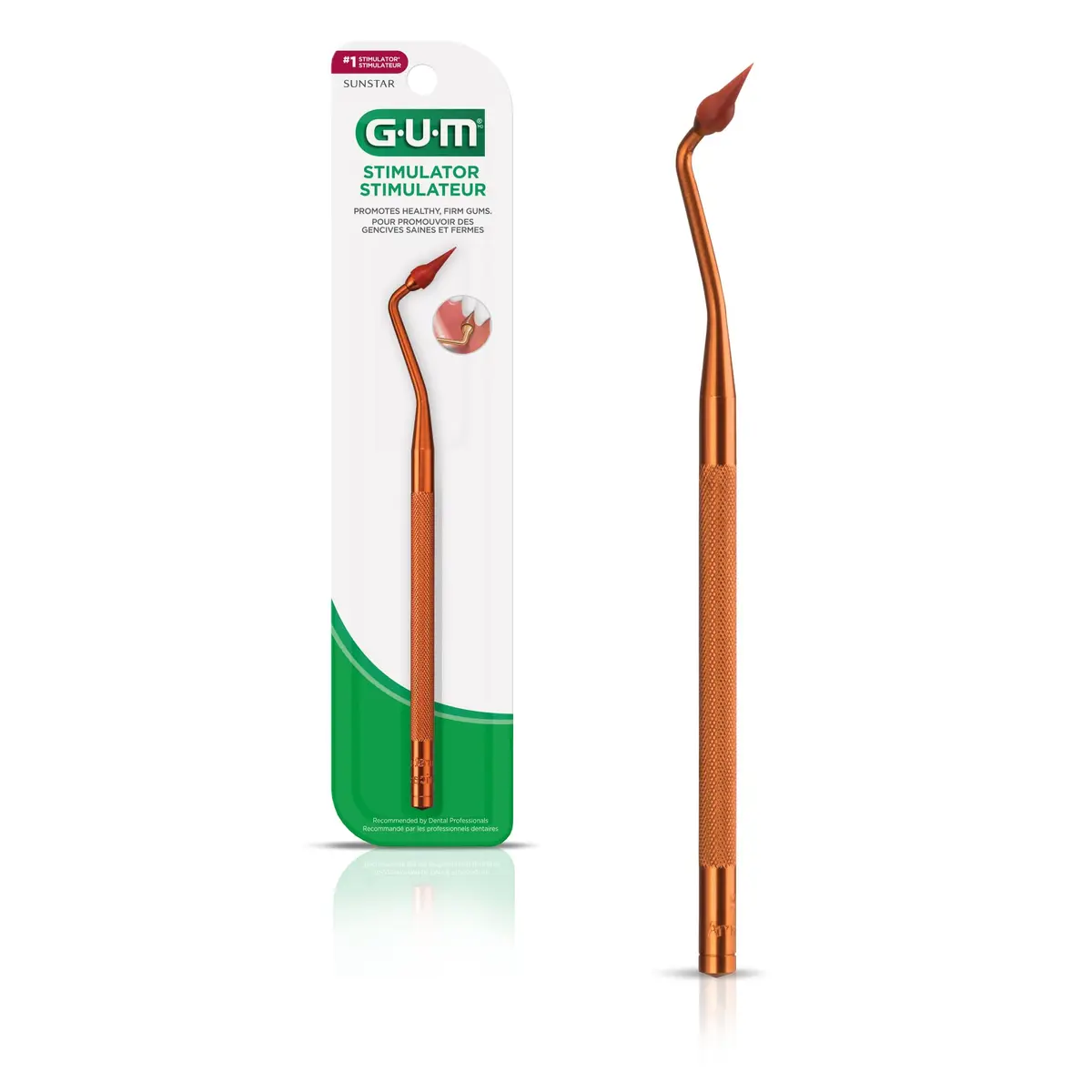 GUM Stimulator Permanent Handle with Rubber Tip | Eco-Friendly Dental Massager for Healthy Gums - main product image
