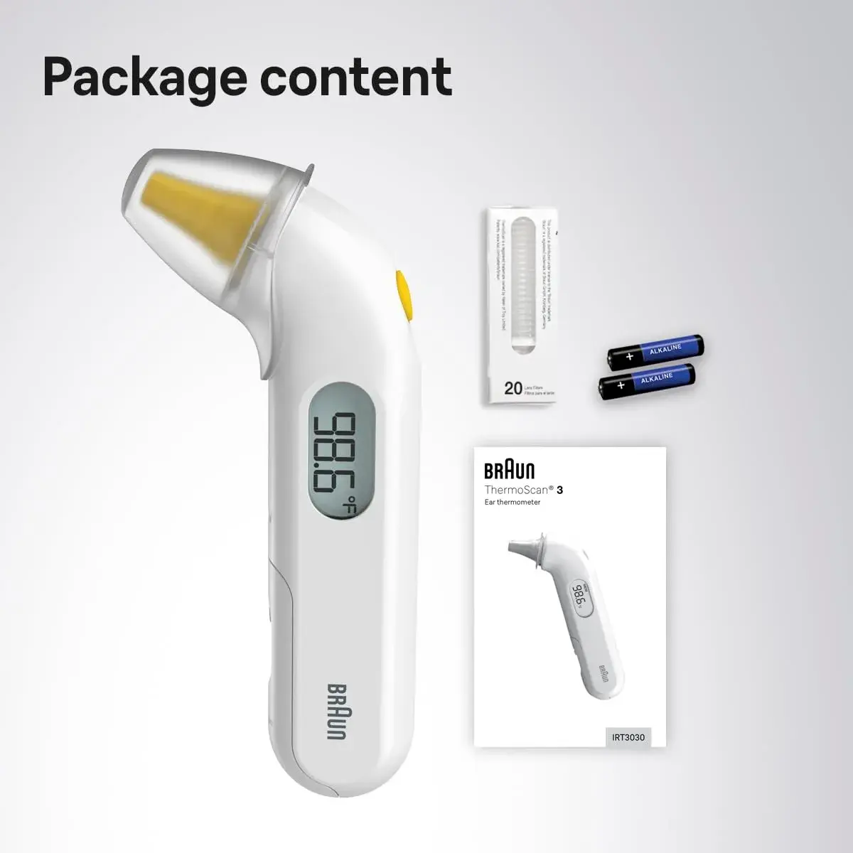 Braun ThermoScan 3 Ear Thermometer IRT3030 | Fast 1-Second Reading, Audio Fever Indicator, Pediatrician Recommended - view 7