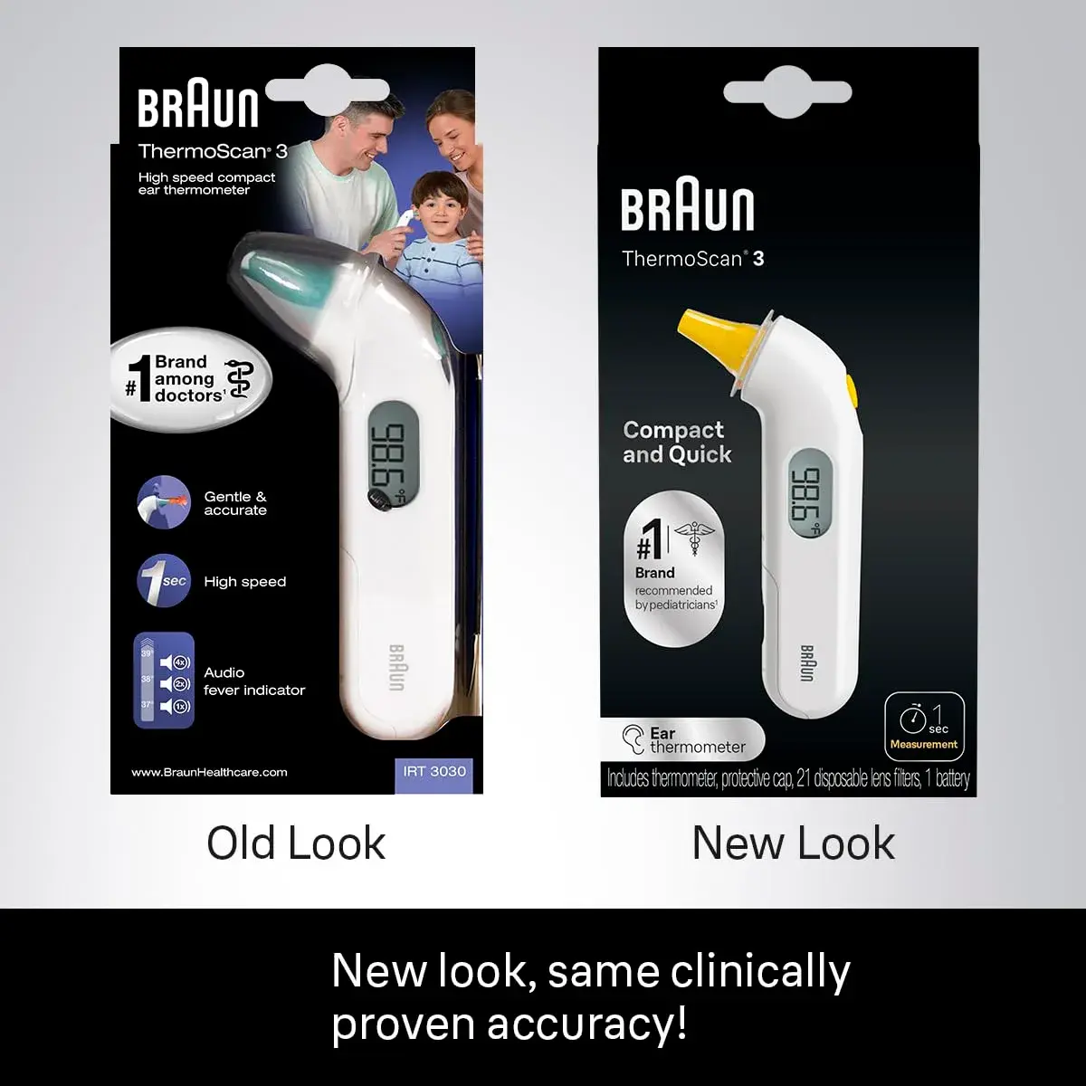 Braun ThermoScan 3 Ear Thermometer IRT3030 | Fast 1-Second Reading, Audio Fever Indicator, Pediatrician Recommended - view 3