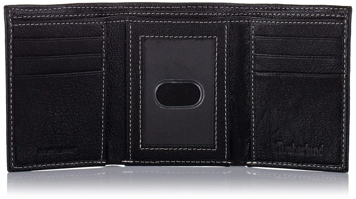 Timberland Men's Genuine Leather RFID Blocking Trifold Wallet Black | 3-inch (7.62 cm) Length - view 4