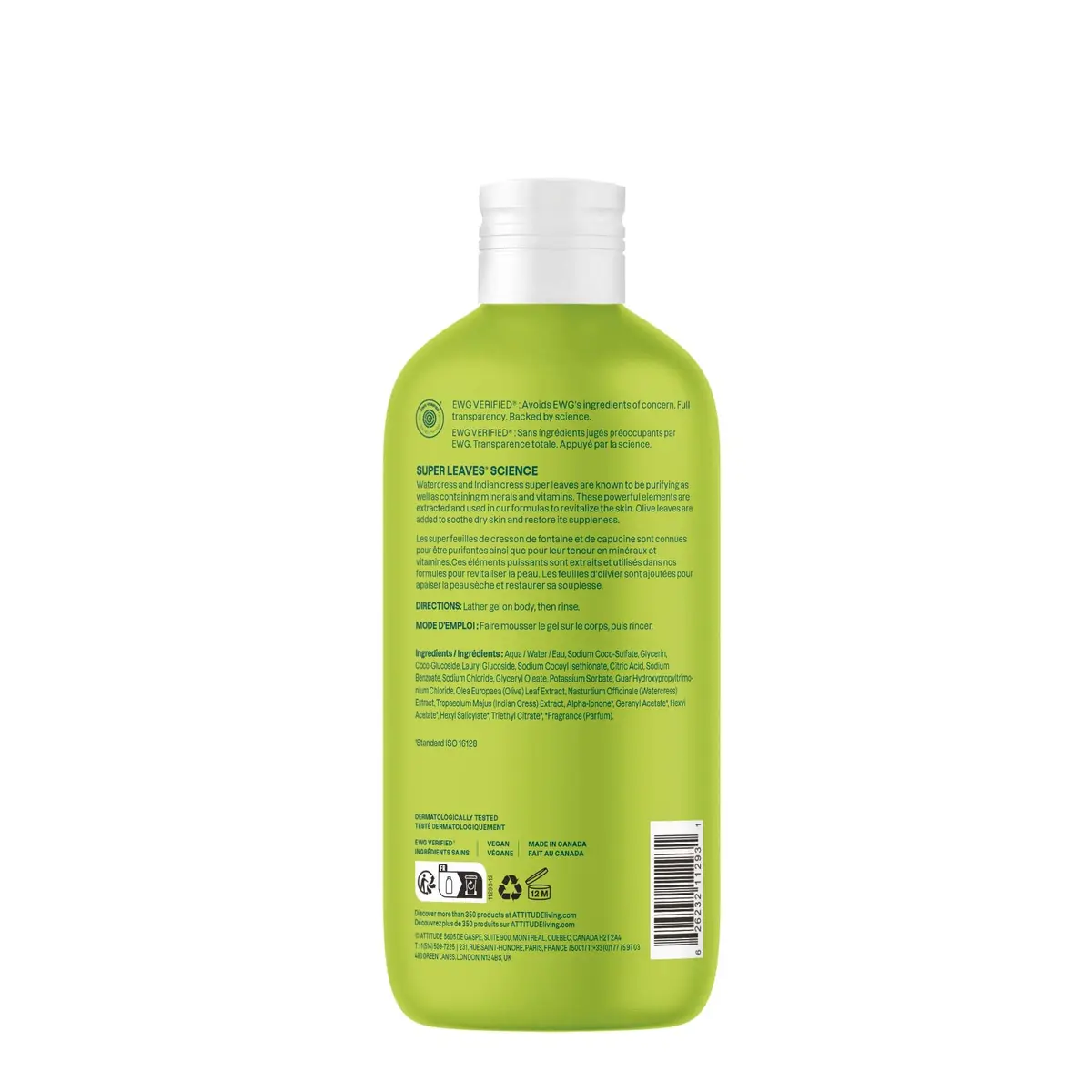 BIO SPECTRA ATTITUDE Body & Face Wash, Pear & Amber, EWG Verified, Vegan, 16 Fl Oz | Gentle, Naturally Sourced Cleansing for All - view 8