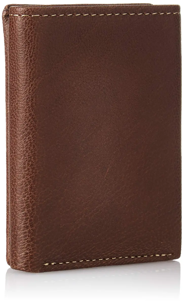 Timberland Men's Genuine Leather RFID Blocking Trifold Wallet Brown | 6 Card Slots, 2 Bill Pockets, ID Window - view 3