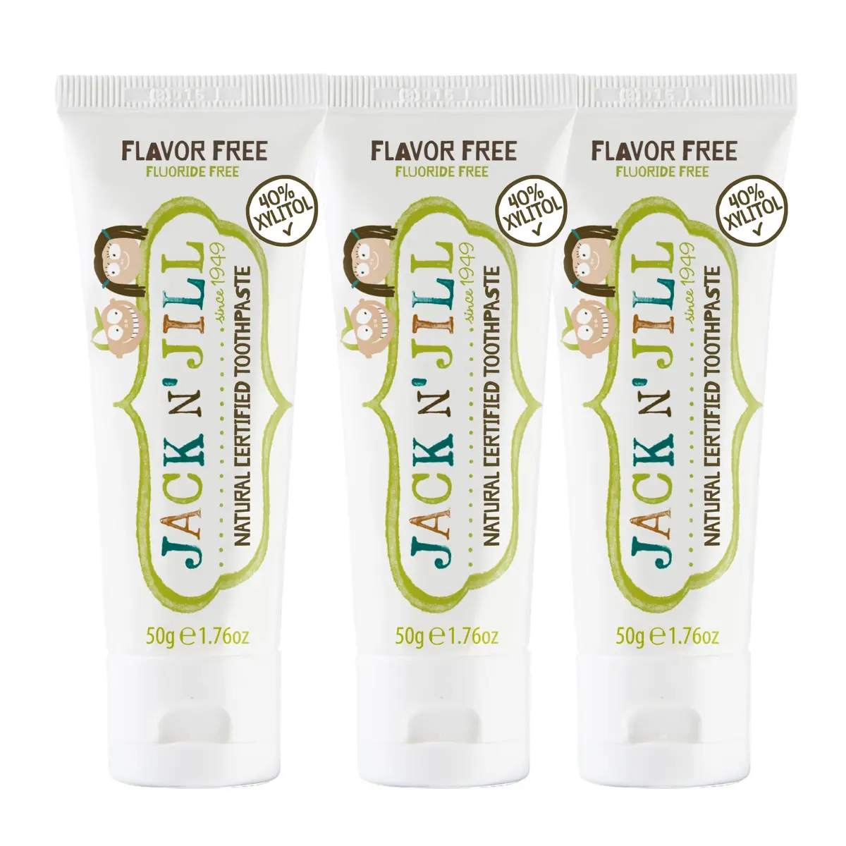 JACK N' JILL Kids Toothpaste, Fluoride Free, Flavor Free | Gentle, Natural Oral Care for Babies & Kids - main product image