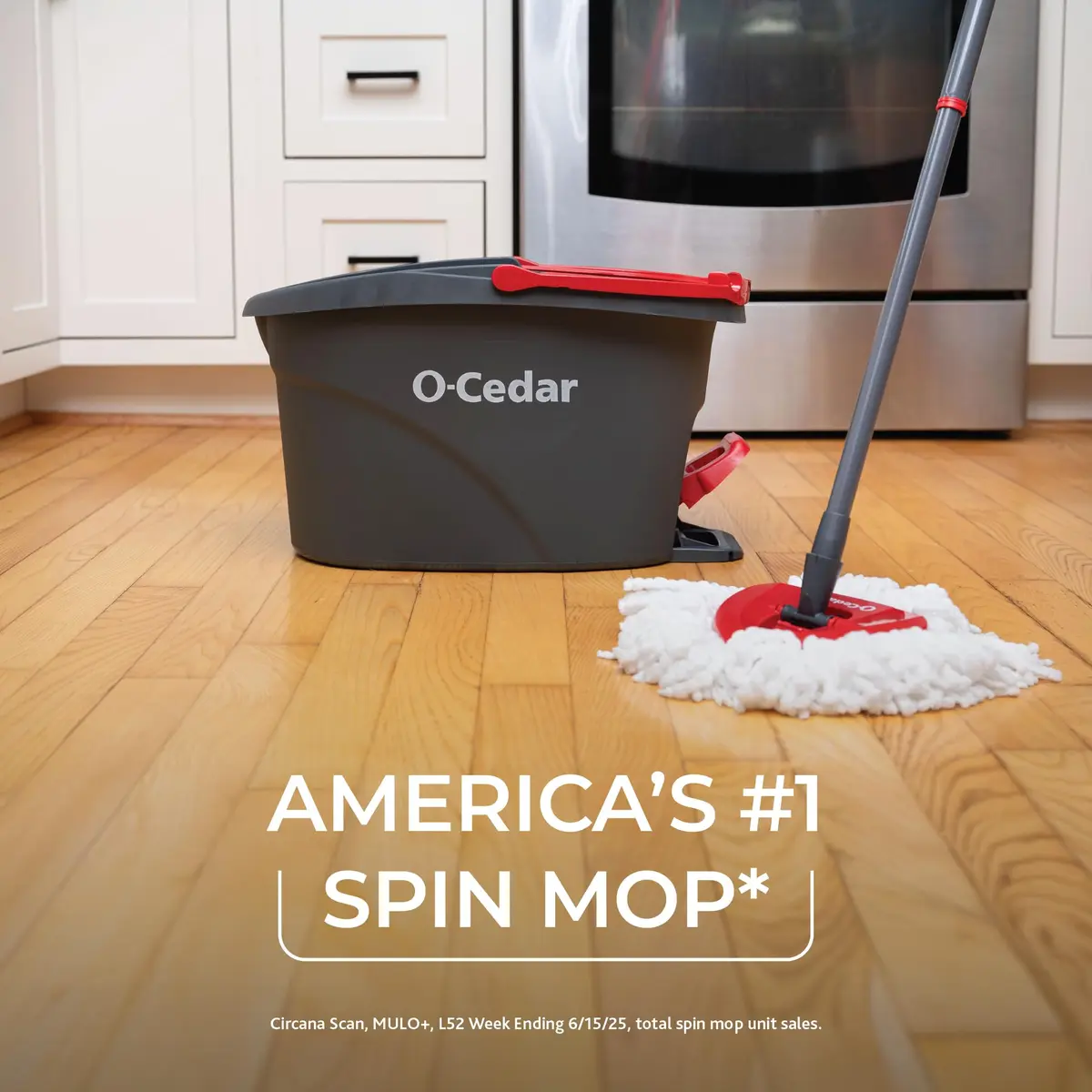 O-Cedar EasyWring Microfiber Spin Mop & Bucket Floor Cleaning System with 4 Mop Heads | Removes 99% Bacteria with Water - view 2