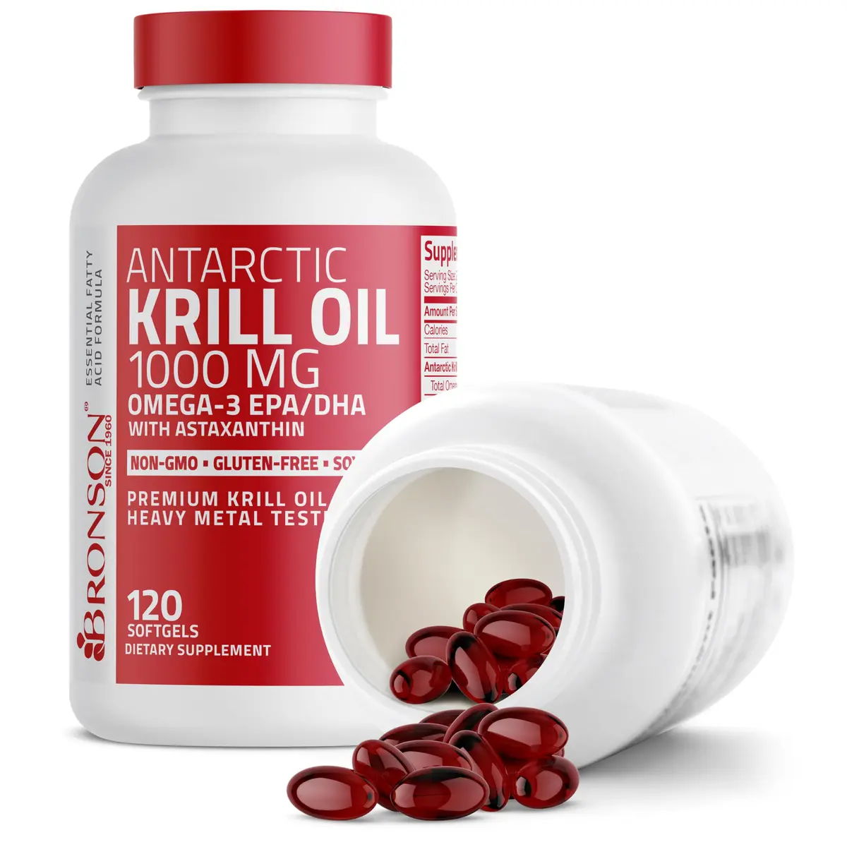 Bronson Antarctic Krill Oil 1000 mg with Omega-3s, 120 Softgels | Pure Antarctic Krill Oil for Heart & Eye Health - view 6