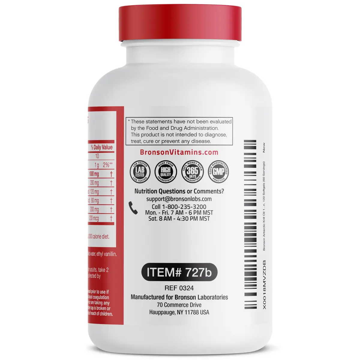 Bronson Antarctic Krill Oil 1000 mg with Omega-3s, 120 Softgels | Pure Antarctic Krill Oil for Heart & Eye Health - view 7