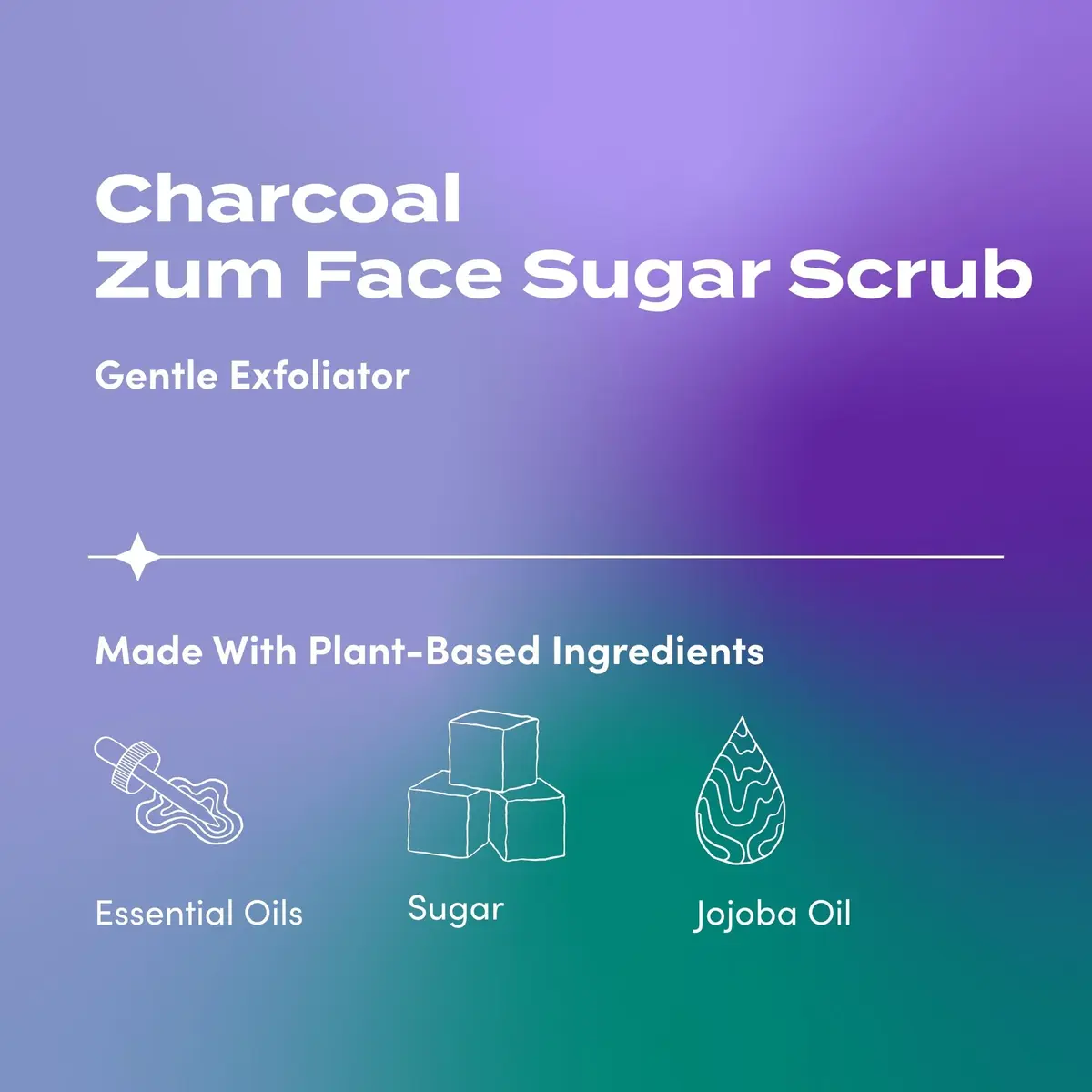 Indigo Wild Zum Face Sugar Facial Scrub - Charcoal & Organic Cane Sugar - 4 Oz | Gentle Exfoliator for All Skin Types - view 2