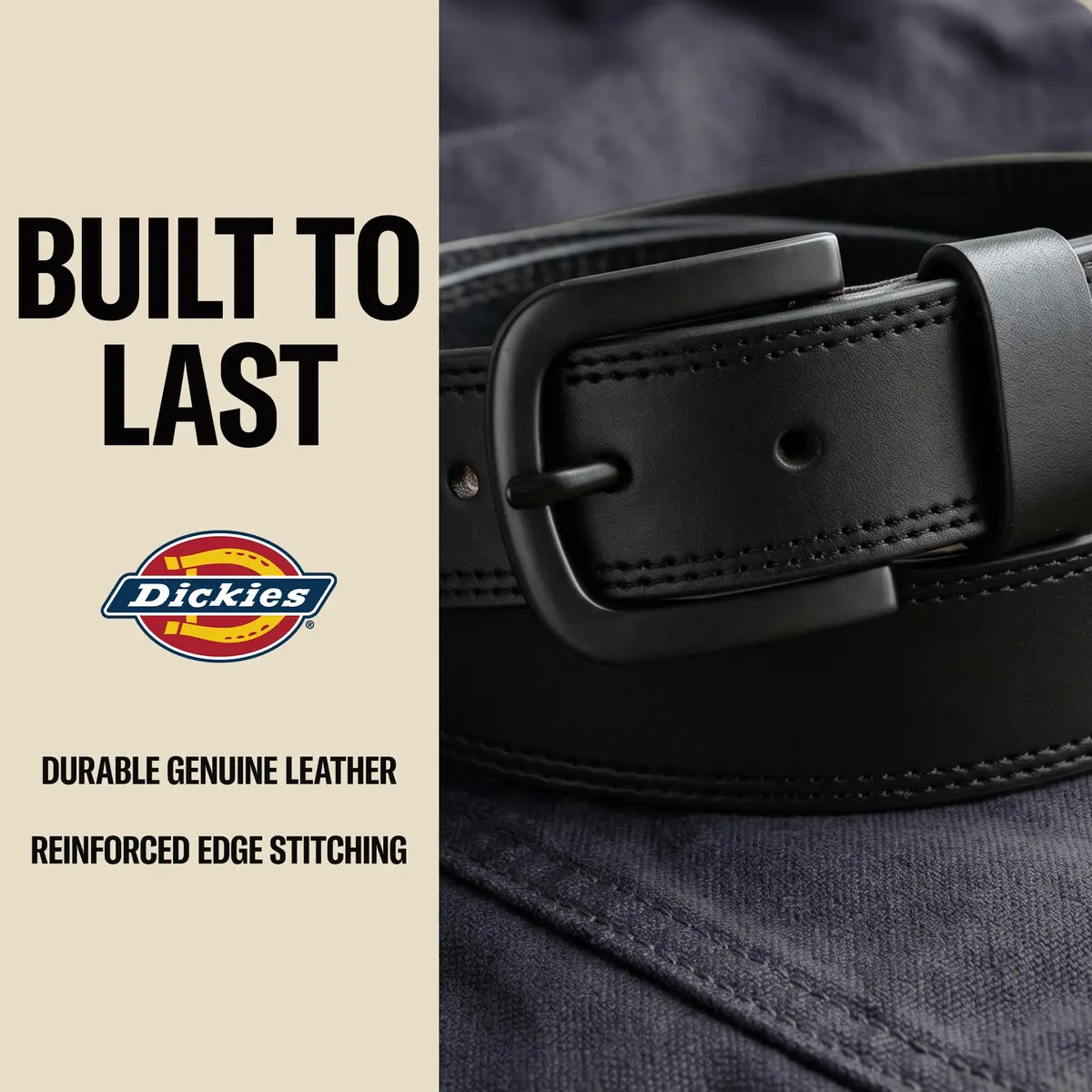 Dickies Men's Genuine Leather Work Casual Belt | Durable, Versatile & Authentic - view 2