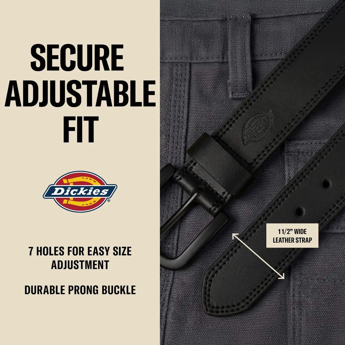 Dickies Men's Genuine Leather Work Casual Belt | Durable, Versatile & Authentic - view 4
