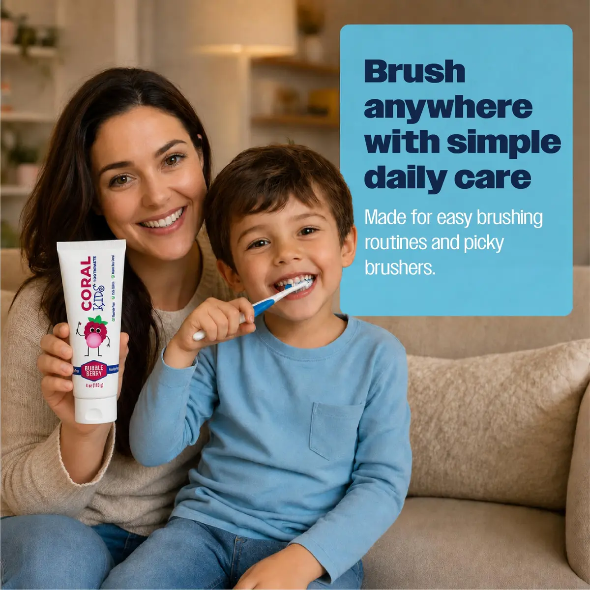 Coral White Kids Fluoride Free Toothpaste – Coral Calcium & Nano Silver | Bubble Berry 4 oz - view 6